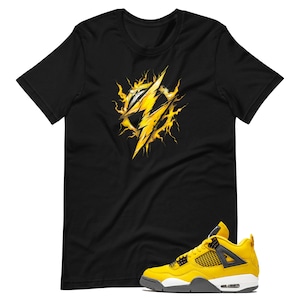 Lightning Strike Unisex T Shirt to match Air Jordan 4 Lightning Sneakers, Sneaker head Shirt