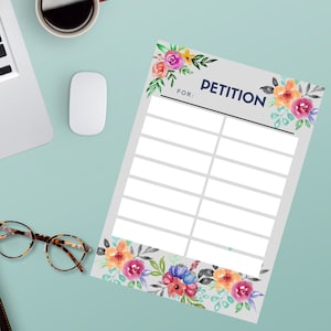 Printable Floral Petition