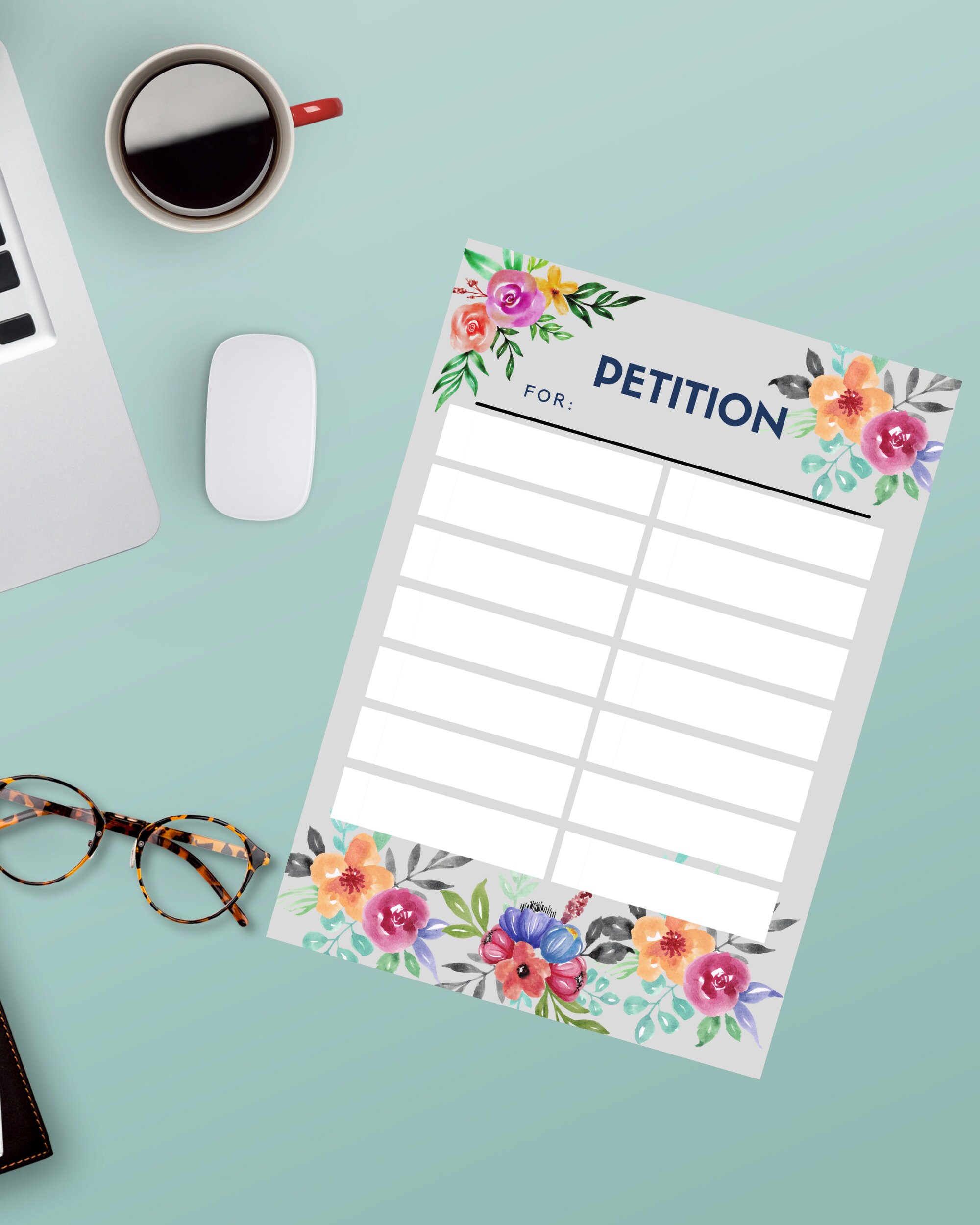Printable Floral Petition - Etsy