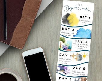 Days of Creation Printable Bookmark