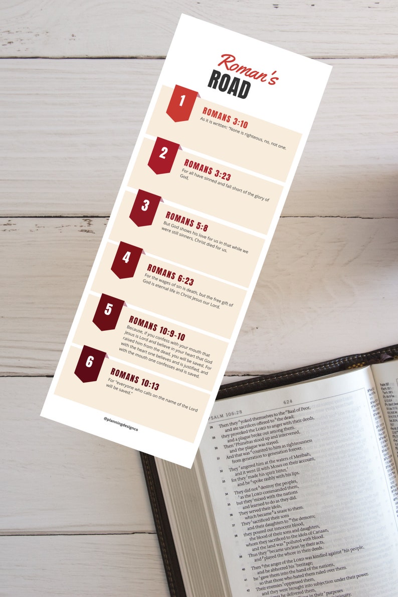 Roman s Road Printable Bookmark NIV Etsy Roman s Road Printable Bookmark NIV Etsy
