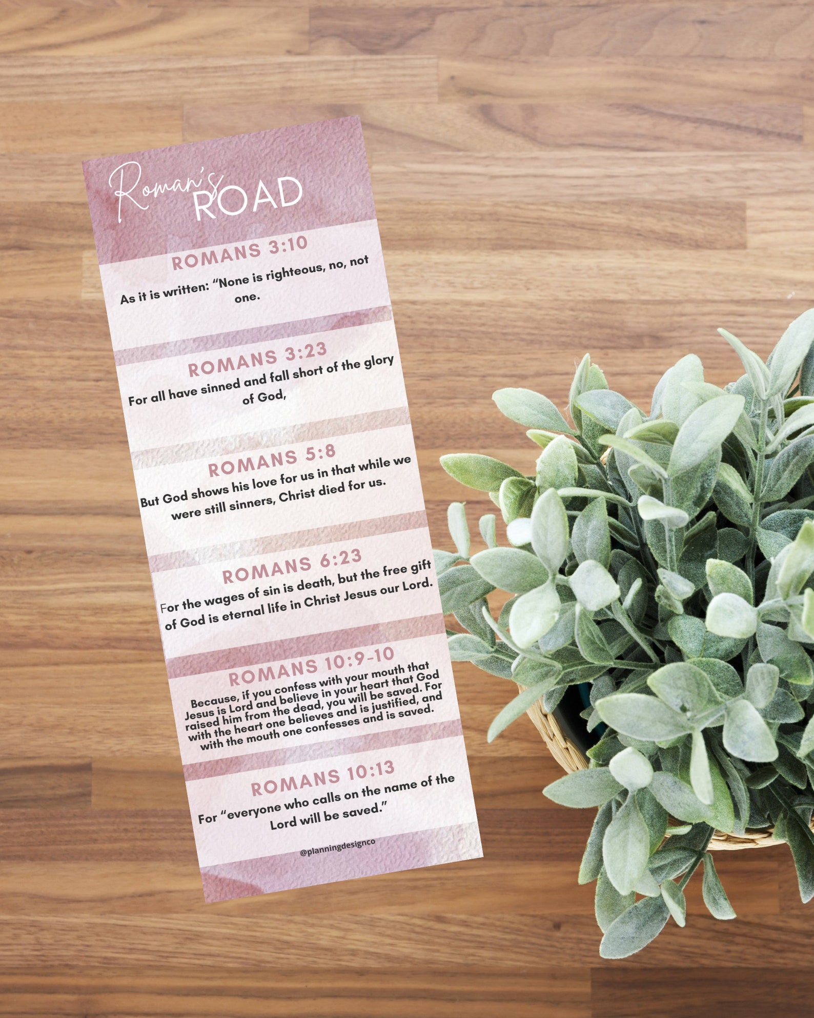 Roman's Road Printable Bookmark. Pink. ESV - Etsy