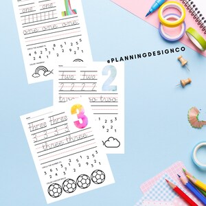 Number 1-9 worksheet printable download