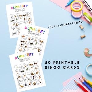 50 Alphabet Bingo printable download
