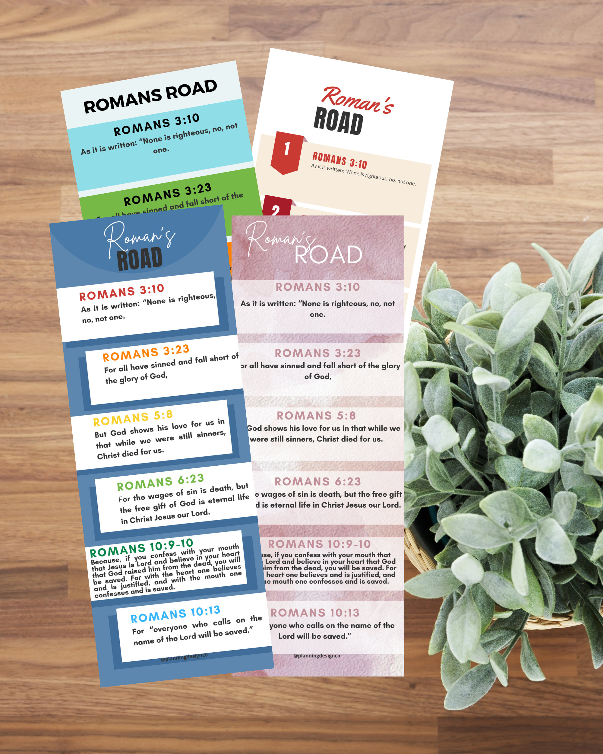 Roman's Road Printable Bookmark Variety Pack. NIV