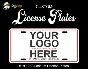 Custom Aluminum License Plate, Personalized Novelty Plate, Work Logo, Golf Cart, Desk Decor