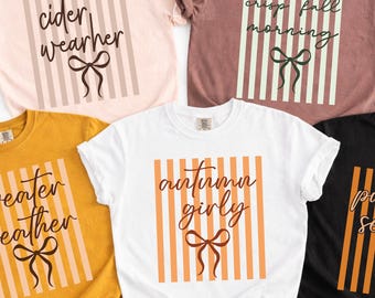 Comfort Colors® Comfort Colors Striped Fall Vibes Shirt, Pumpkin Season Shirt, Autumn Sweatshirt, Pumpkin Patch Shirt, Thanksgiving gift