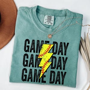 Comfort Colors® Softball Game Day Shirt, Softball Shirt, Softball Team, Sports Shirt, Women's softball shirt, Personalized Softball Gifts