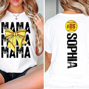 Comfort Colors® Softball Mama Shirt, Softball Shirt, Softball Team, Mother's day shirt, Women's softball shirt, Personalized Softball Gifts image 4
