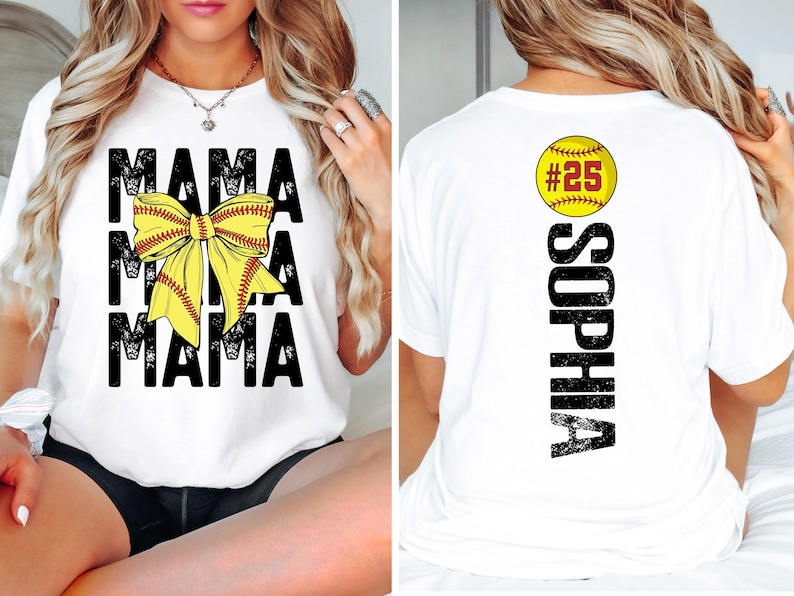 Comfort Colors® Softball Mama Shirt, Softball Shirt, Softball Team, Mother's day shirt, Women's softball shirt, Personalized Softball Gifts image 4