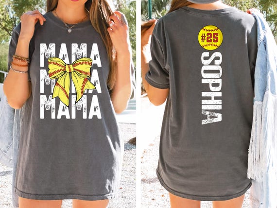 Comfort Colors® Softball Mama Shirt, Softball Shirt, Softball Team, Mother's day shirt, Women's softball shirt, Personalized Softball Gifts