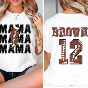 Comfort Colors® Football Mama Shirt, Game days shirt, Custom Football Mom Shirt, Football Mom Tee, Game Day Shirt Football Season, Sport Mom image 3