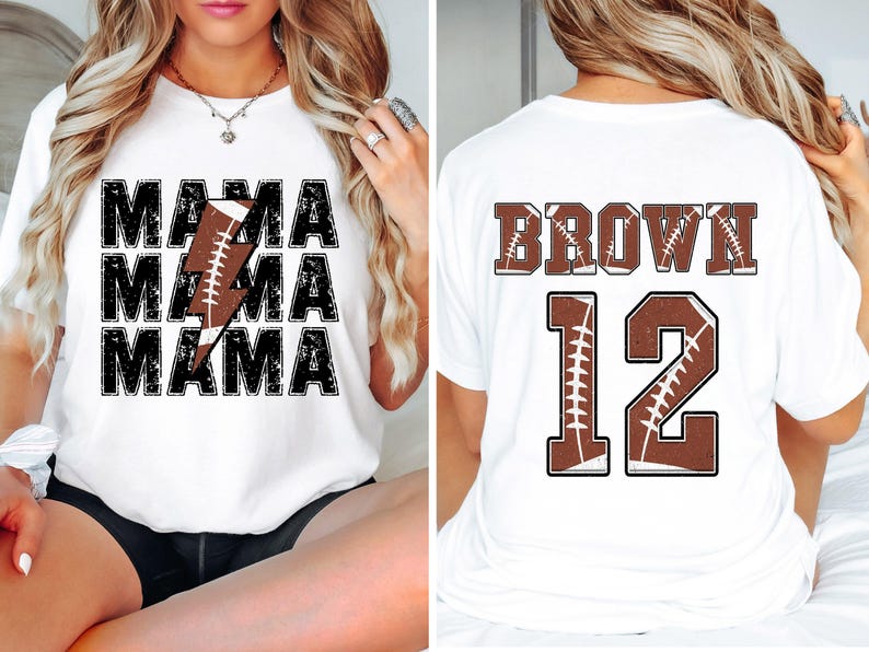 Comfort Colors® Football Mama Shirt, Game days shirt, Custom Football Mom Shirt, Football Mom Tee, Game Day Shirt Football Season, Sport Mom image 3