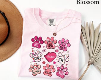 Comfort Colors® Valentine Dog Lover Shirt, Coquette Dog Owner Shirt, Valentine's Day Shirt, Dog Mom Gift, Valentine Shirt, Dog Lover Gift