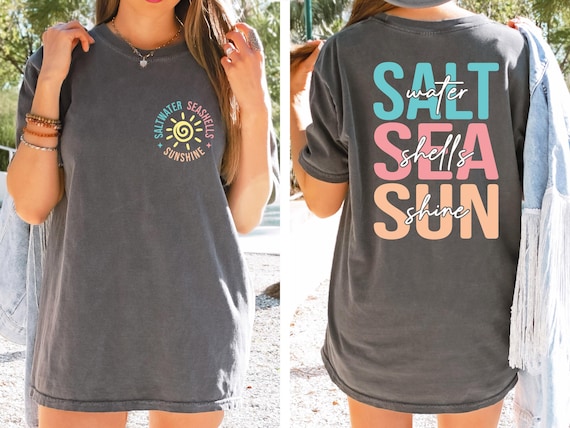 Comfort Colors® Salt Sea Sun Shirt, Trendy Summer Shirt, Beach Shirt, Retro Summer Shirt, Summer Vacation Shirt, Beach Vibes, Summer Gift