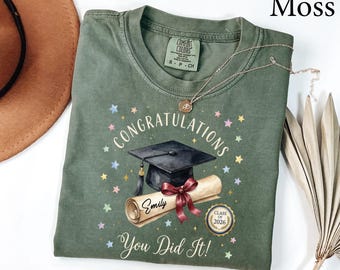 Comfort Colors® Custom Graduation Shirt, Congratulations Shirt, Graduation Gift Shirt, Class Of 2026, You Did It Shirt, Senior 2026 Grad Tee