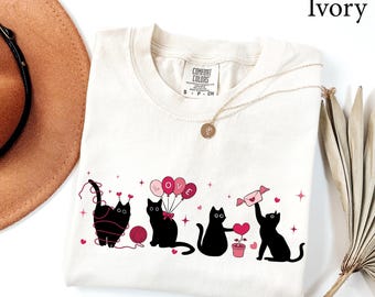 Comfort Colors® Funny Cat Valentine Shirt, Cat Lover Shirt, Valentines Day Gift, Cute Cat Mom Shirt, Cat Lover Gift, Womens Valentine Shirt