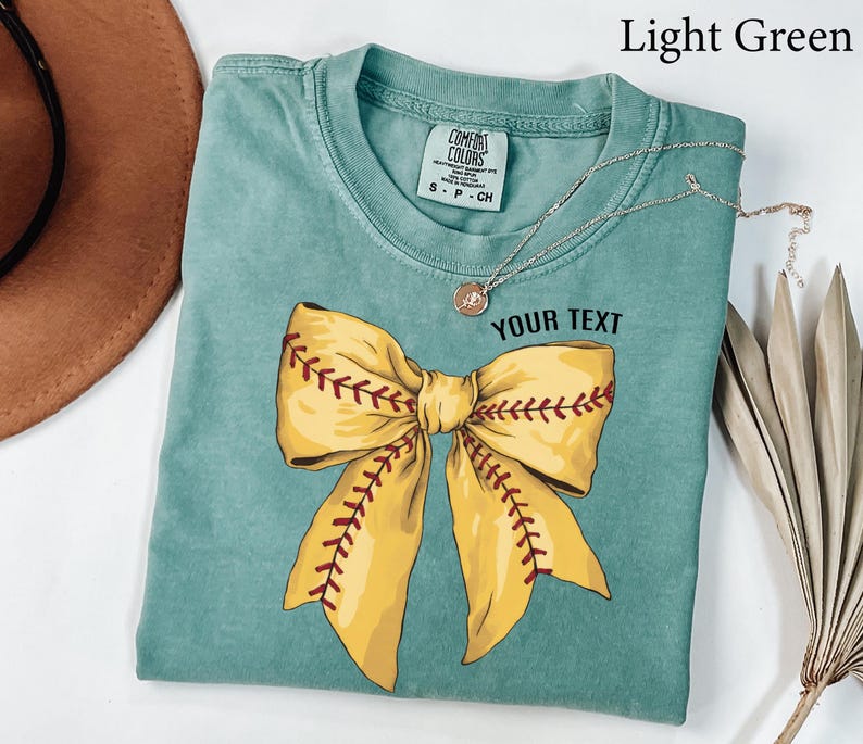 Comfort Colors® Custom Softball Game Day Shirt, Softball Bow Shirt, Softball Fan Shirt, Sports Tee, Womens Softball shirt, Softball Mom Gift image 5