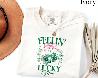 Comfort Colors® Lucky Vibes Shirt, Lucky Shamrock Shirt, Irish Shirt, St Patricks day Lucky Shirt, Womens St Paddys Shirt, St Patricks Gift