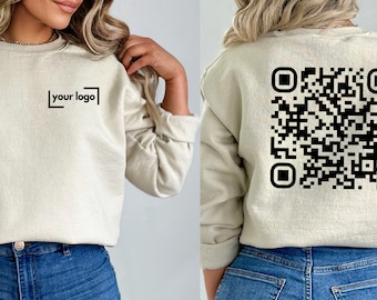 Custom Logo Sweatshirt, QR code shirt, Personalized Company Logo Shirt, Business Logo Shirt, Custom School Logo, Real Estates, Brand Logo
