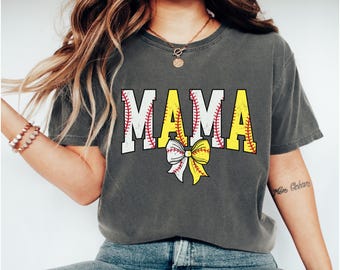 Comfort Colors® Softball and Baseball Mama Shirt, Mothers day gift,  Spots Mom Gift, Softball Mama shirt, Baseball Mom Shirt, Mama gift