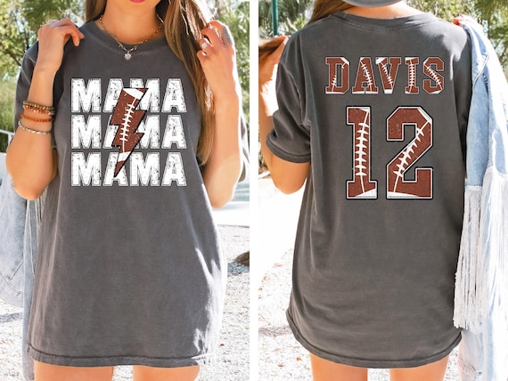 Comfort Colors® Football Mama Shirt, Game days shirt, Custom Football Mom Shirt, Football Mom Tee, Game Day Shirt Football Season, Sport Mom