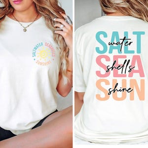 Comfort Colors® Salt Sea Sun Shirt, Trendy Summer Shirt, Beach Shirt, Retro Summer Shirt, Summer Vacation Shirt, Beach Vibes, Summer Gift imagem 5