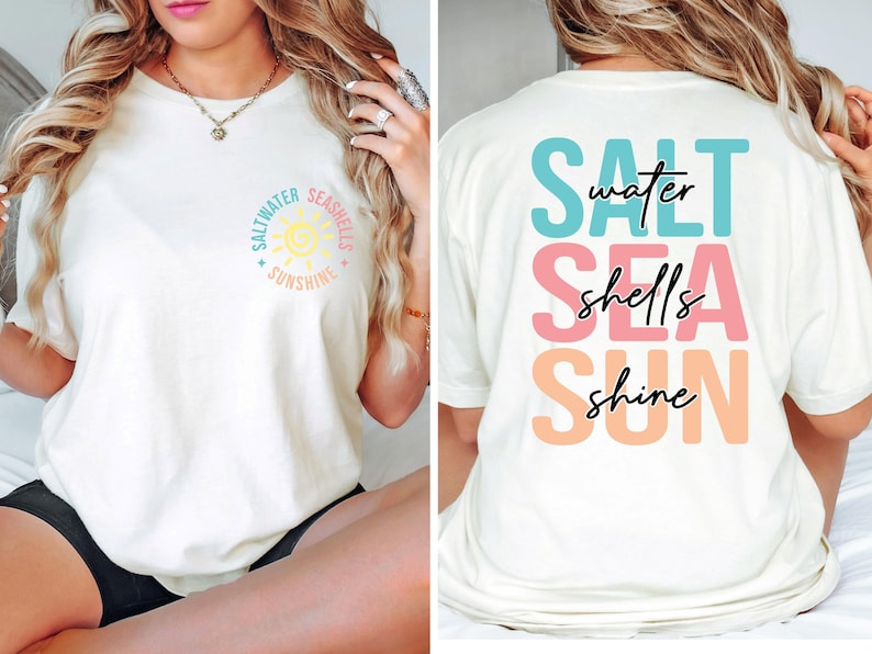Comfort Colors® Salt Sea Sun Shirt, Trendy Summer Shirt, Beach Shirt, Retro Summer Shirt, Summer Vacation Shirt, Beach Vibes, Summer Gift imagem 5