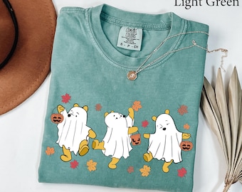 Comfort Colors® Retro Pooh Ghost Halloween Shirt, Winnie The Pooh Halloween Shirt, Spooky Season, Pooh Shirt, Cute Fall Shirt,Halloween gift