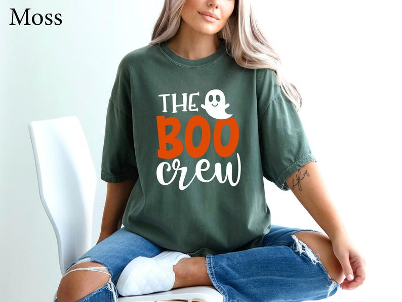 Comfort Colors® The Boo Crew Shirt, Ghost Boo Shirt, Halloween Family Matching, Family Halloween Shirts, Funny Halloween Crew, Spooky Shirt image 4
