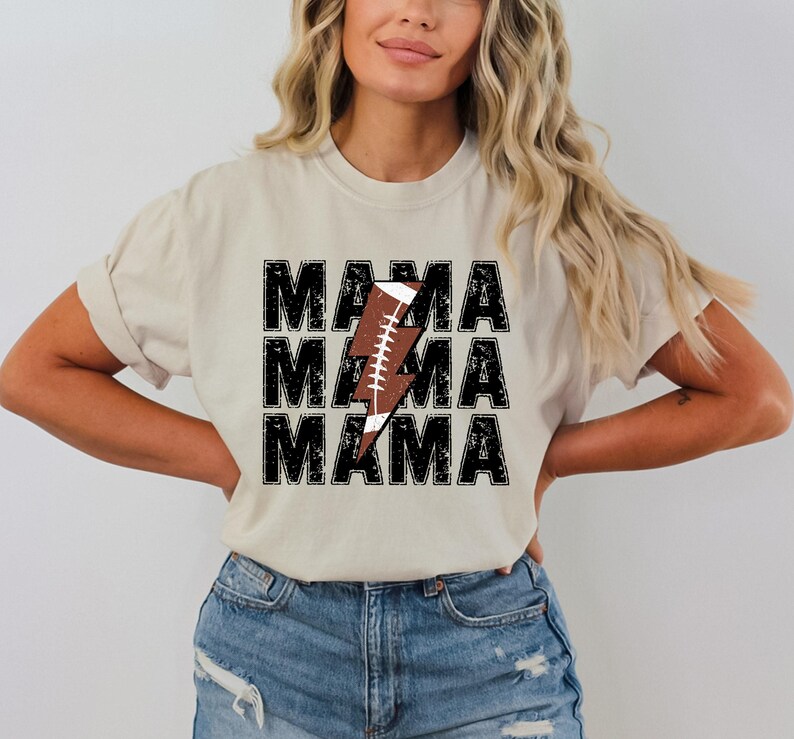 Comfort Colors® Football Mama Shirt, Game days shirt, Custom Football Mom Shirt, Football Mom Tee, Game Day Shirt Football Season, Sport Mom image 8
