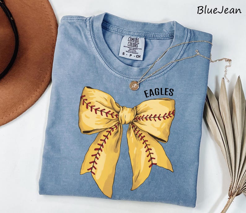 Comfort Colors® Custom Softball Game Day Shirt, Softball Bow Shirt, Softball Fan Shirt, Sports Tee, Womens Softball shirt, Softball Mom Gift image 9