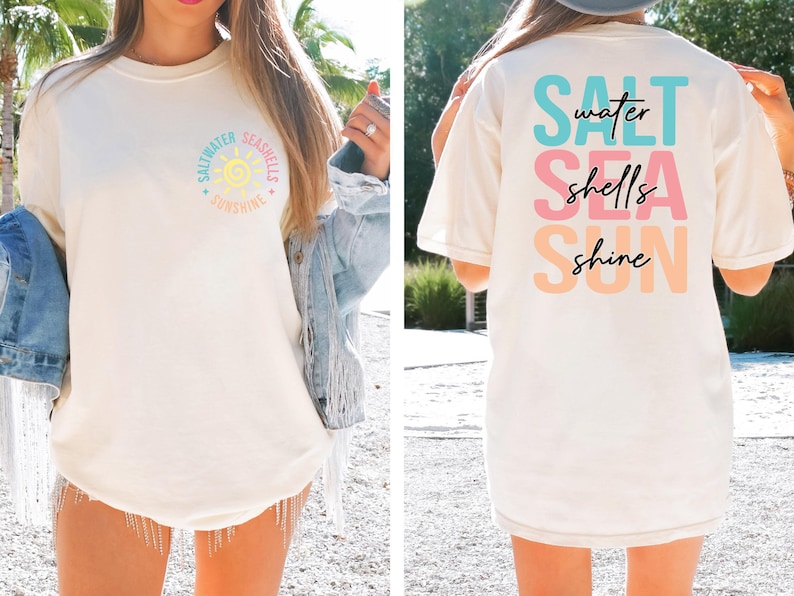 Comfort Colors® Salt Sea Sun Shirt, Trendy Summer Shirt, Beach Shirt, Retro Summer Shirt, Summer Vacation Shirt, Beach Vibes, Summer Gift imagem 2