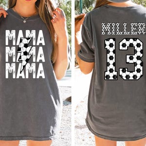 Comfort Colors® Soccer Mama Shirt, Custom Soccer Mom Shirt, Soccer Game Day Mom Shirt, Mothers day shirt, Soccer fan shirt, Sport Mama image 2