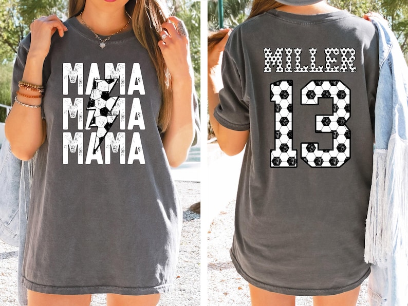 Comfort Colors® Soccer Mama Shirt, Custom Soccer Mom Shirt, Soccer Game Day Mom Shirt, Mothers day shirt, Soccer fan shirt, Sport Mama image 2
