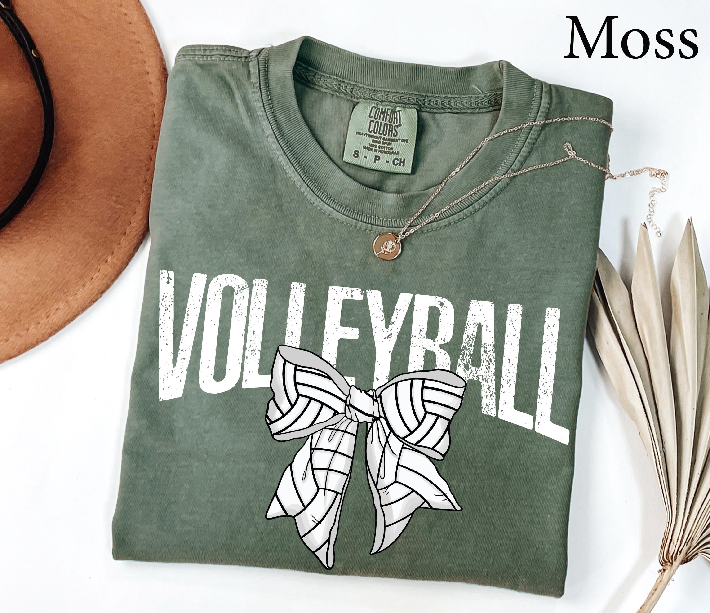 Comfort Colors® Retro Volleyball Bow Shirt, Game Day Shirt, Volleyball Shirt, Volleyball Fan Shirt, Volleyball Season, Sport Mama Shirt