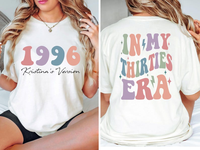 Comfort Colors® In My Thirties Era T-Shirt, 30th Birthday Shirt, In My Thirties Era shirt, Personalized Birthday Gift, Custom Name Shirt afbeelding 4