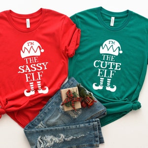 Family Group Christmas Elf Shirts, Sassy Elf Tee, Customize Elf Te, Office Party, Elf Shirt, Cute, Boss, Loud, Cute Christmas Party Costume