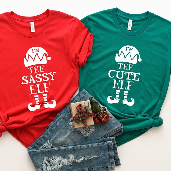 Family Group Christmas Elf Shirts, Sassy Elf Tee, Customize Elf Te, Office Party, Elf Shirt, Cute, Boss, Loud, Cute Christmas Party Costume