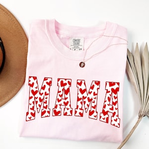 Comfort Colors®  Mama Valentine Shirt, Valentines Day Mom Gift, Mama Heart Shirt, Mama Valentines Day Shirt, New Mom Gift, Retro Mama shirt