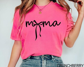 Comfort Colors® Mama Bow Shirt, Mom Gift Shirt, Mothers Day gift, Grandma Gift, Mama Gift Shirt, New Mama Gift, Baby Announcement Shirt