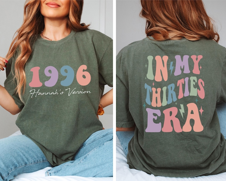 Comfort Colors® In My Thirties Era T-Shirt, 30th Birthday Shirt, In My Thirties Era shirt, Personalized Birthday Gift, Custom Name Shirt afbeelding 6