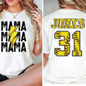 Comfort Colors® Softball Mama Shirt, Softball Shirt, Softball Team, Mother's day shirt, Women's softball shirt, Personalized Softball Gifts image 4