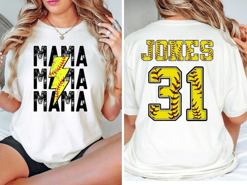 Comfort Colors® Softball Mama Shirt, Softball Shirt, Softball Team, Mother's day shirt, Women's softball shirt, Personalized Softball Gifts image 4