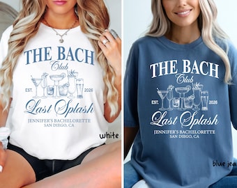 Comfort Colors® Bachelorette Party Shirts, Custom Bachelorette Shirts, Funny Bach Club Shirts, Last Splash Beach Bach Shirts, Team Bride Tee
