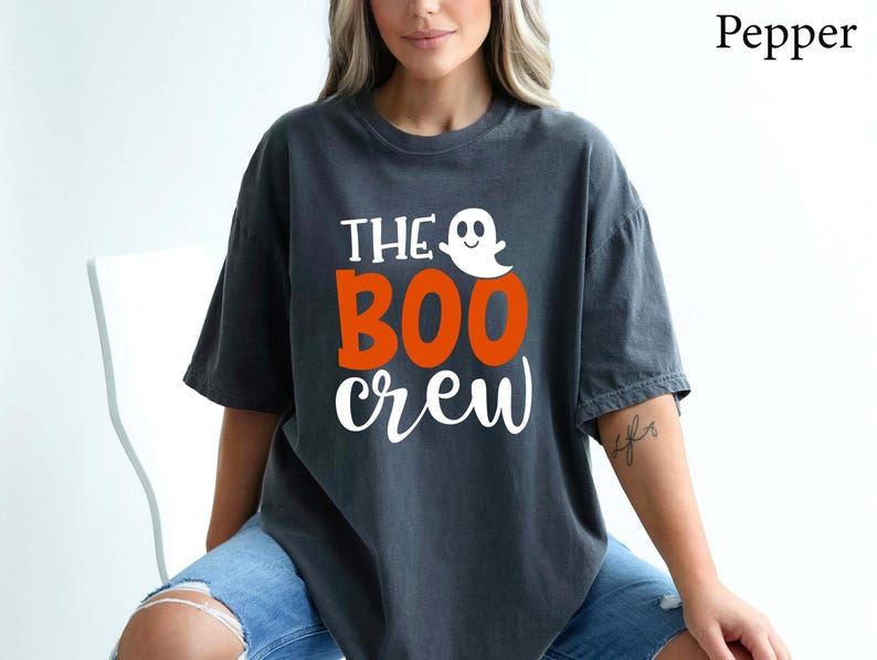 Comfort Colors® The Boo Crew Shirt, Ghost Boo Shirt, Halloween Family Matching, Family Halloween Shirts, Funny Halloween Crew, Spooky Shirt image 6
