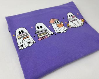 Comfort Colors® Ghosts Reading Books Shirt, Books Lover Ghost Gift, Cute Little Ghost Shirt,Womens Halloween, Spooky Season Shirt,Fall Shirt