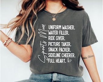 Comfort Colors® Sport Mom Shirt, Funny Mama Game Day Shirt, Football Mama Gift, Gift for Sports Mom, Baseball Mom Gift, Soccer Mom Shirt