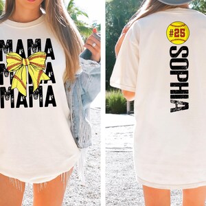 Comfort Colors® Softball Mama Shirt, Softball Shirt, Softball Team, Mother's day shirt, Women's softball shirt, Personalized Softball Gifts image 2