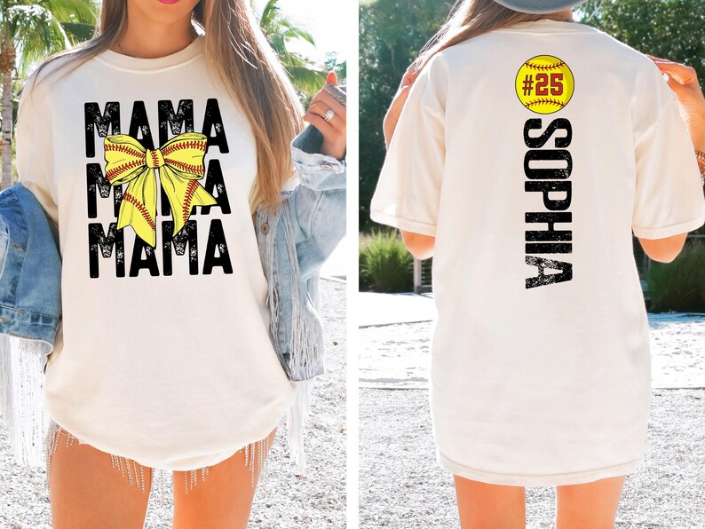 Comfort Colors® Softball Mama Shirt, Softball Shirt, Softball Team, Mother's day shirt, Women's softball shirt, Personalized Softball Gifts image 2